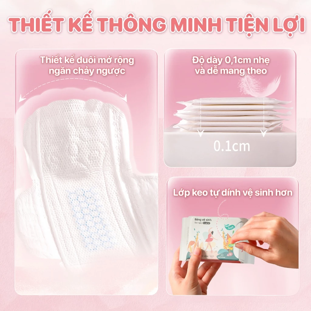 Băng vệ sinh ban ngày Topgia siêu mỏng ôm khít thấm hút cao vải không dệt an toàn cho mọi làn da - 6