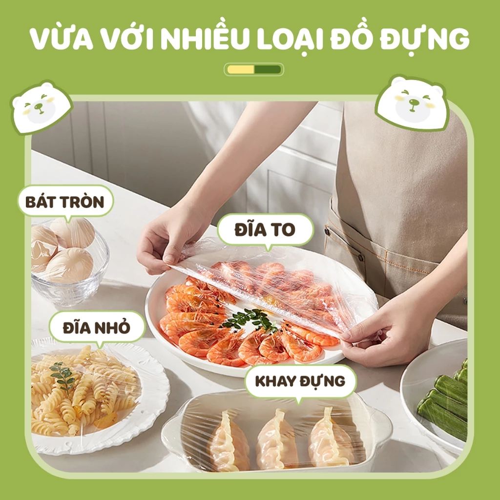 Túi màng bọc thực phẩm chất liệu PE treo tường dạng rút TopGia, tiện lợi, có chun co dãn siêu dai - 4
