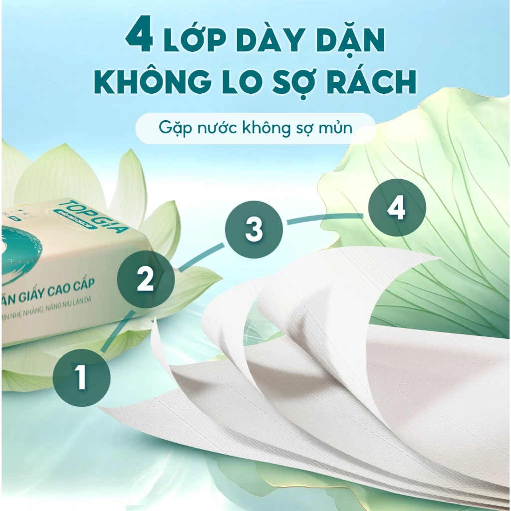 (BẢN TO CAO CẤP 1280 TỜ) Khăn giấy vệ sinh treo tường sắc hạ bản to Top Gia 1280 tờ 4 lớp bản to mềm mịn phiên bản mới - 4