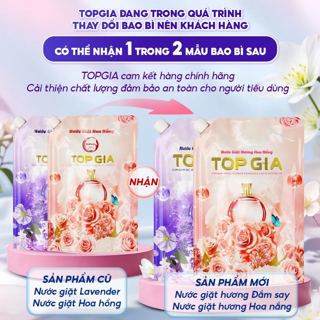 Nước Giặt Xả TOPGIA Hương Hoa Nắng, Dung Tích 1L, Thơm Dịu Nhẹ, An Toàn Cho Da - 2