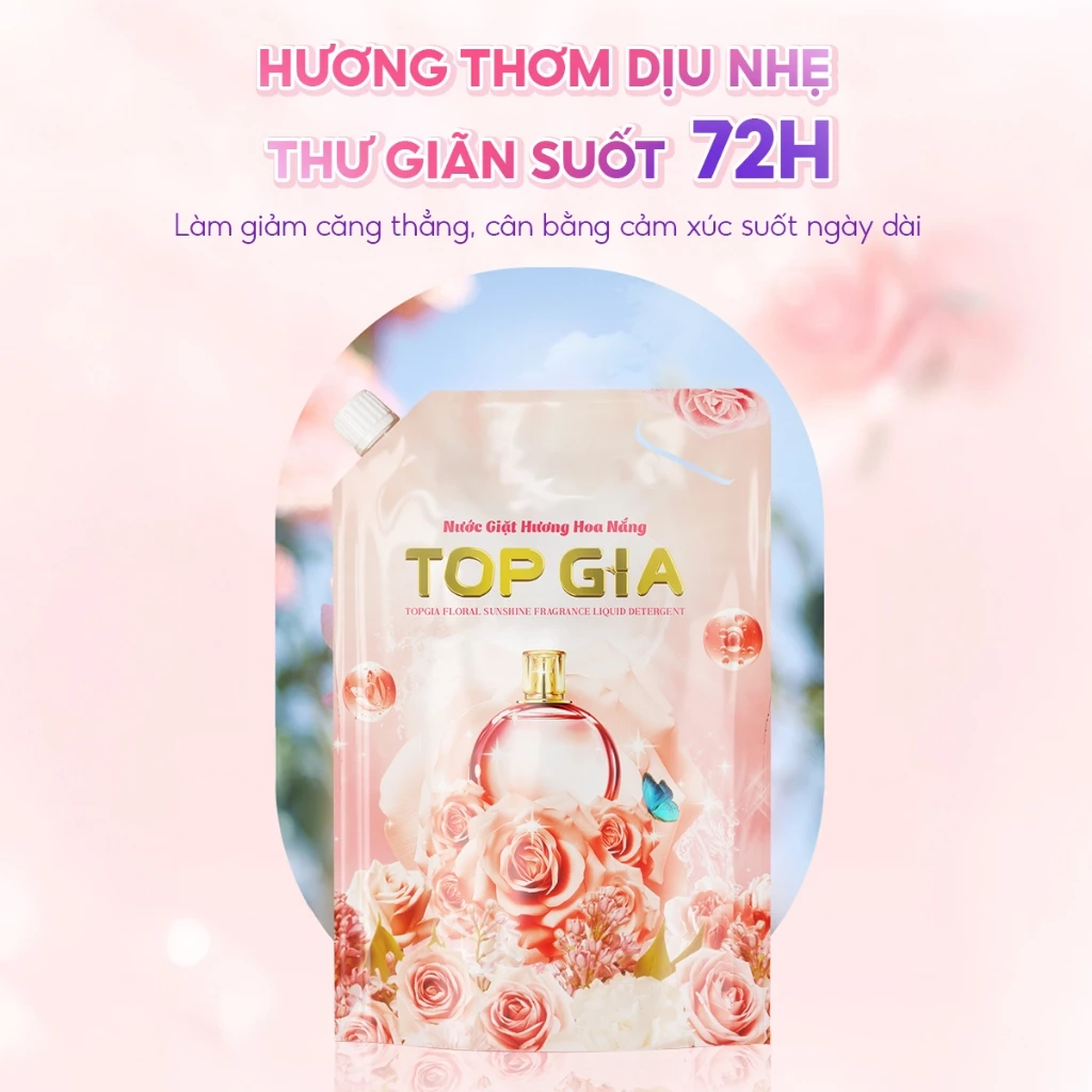 Nước Giặt Xả TOPGIA Hương Hoa Nắng, Dung Tích 1L, Thơm Dịu Nhẹ, An Toàn Cho Da - 4