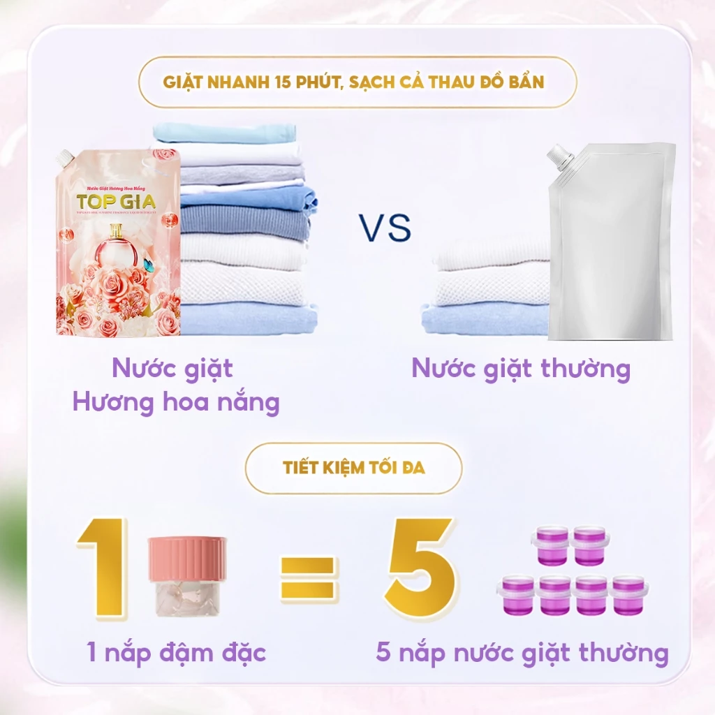 Nước Giặt Xả TOPGIA Hương Hoa Nắng, Dung Tích 1L, Thơm Dịu Nhẹ, An Toàn Cho Da - 6