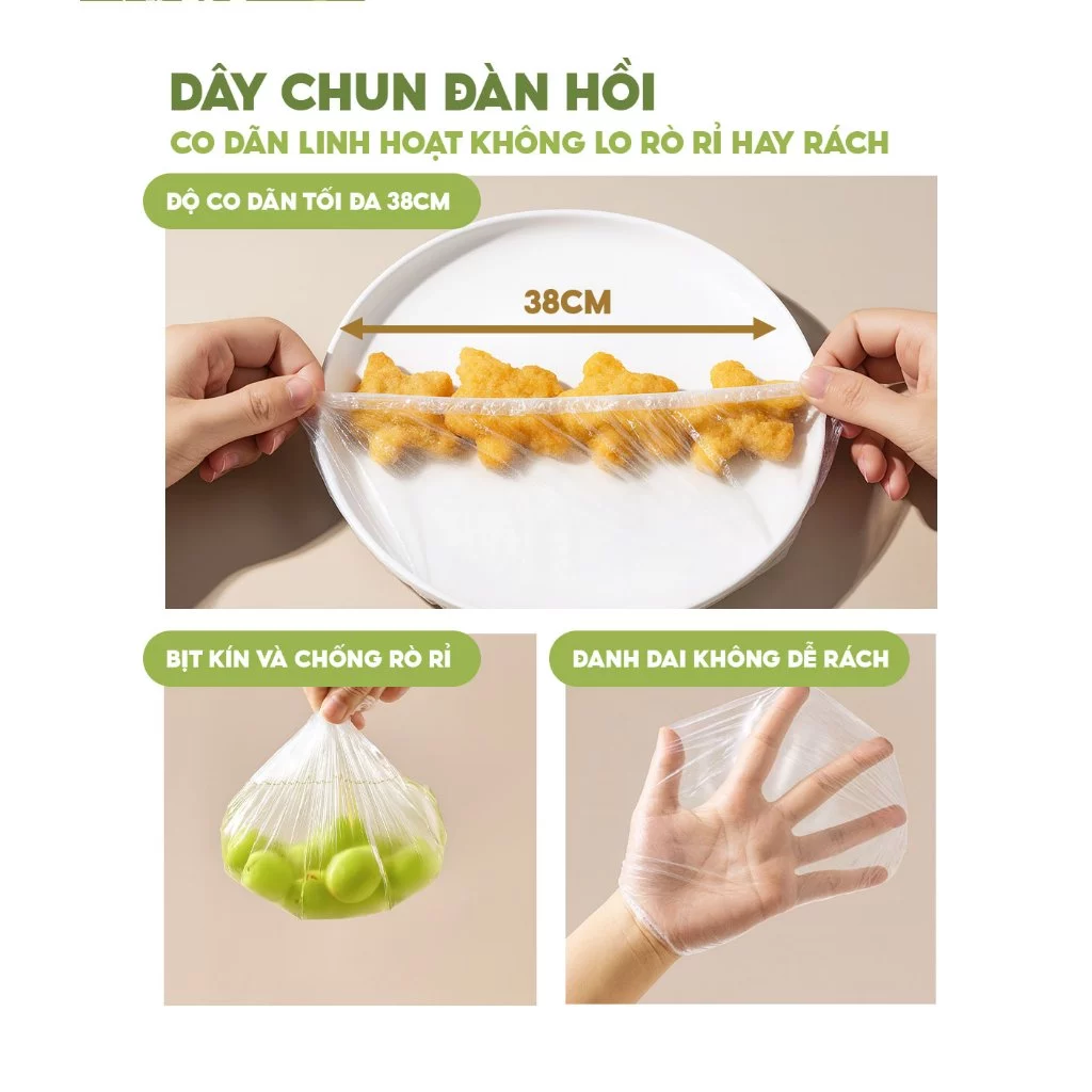 Hộp màng bọc thực phẩm treo tường dạng rút TopGia tiện lợi, chất liệu PE an toàn, có chun co dãn - 3