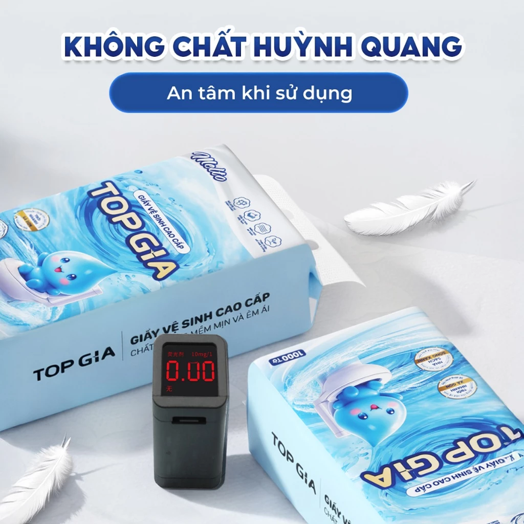 (TẶNG 1 CHAI TẨY BỒN CẦU) Giấy vệ sinh treo tường TopGia Melto tan trong nước, mềm mịn tiện lợi 1000 Tờ/4 Lớp - 6