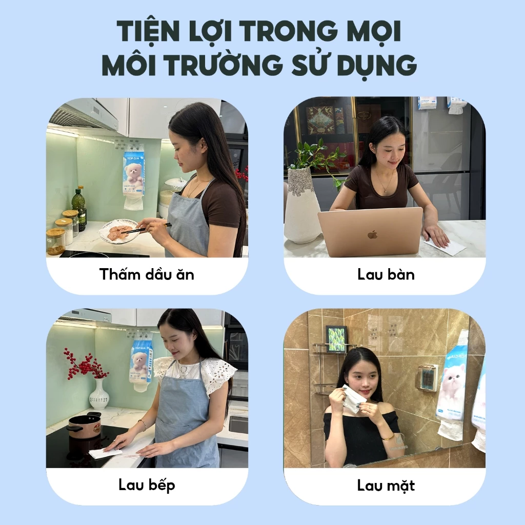 Khăn giấy treo tường Top Gia thùng 6, thùng 10 bịch GiaGia 1000 tờ làm từ bột giấy từ thiên nhiên - 5