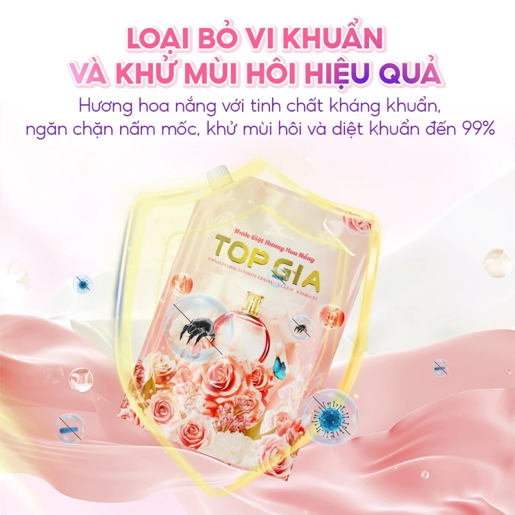 [COMBO 8L] Nước Giặt Xả TOPGIA Hương Hoa Nắng, Hương Huyền Diệu Toả Hương Lâu, Dịu Nhẹ, An Toàn Cho Da - 4