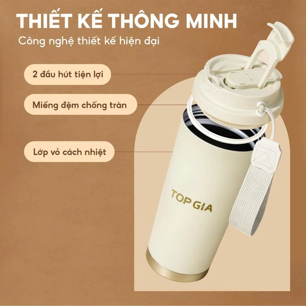 (MUA 1 TẶNG 5) Mua bình giữ nhiệt Topgia tặng 5 bịch khăn giấy rút đáy mộc an 1000 tờ 4 lớp, hàng Việt Nam - 5