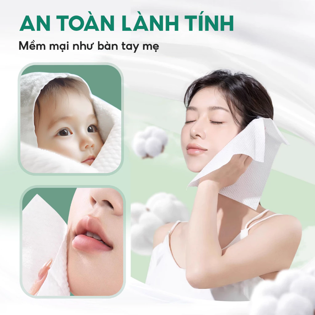 Khăn mặt khô Top Gia treo tường Sắc Việt, dùng 1 lần mềm mịn, an toàn cho da, bịch 200 tờ - 4