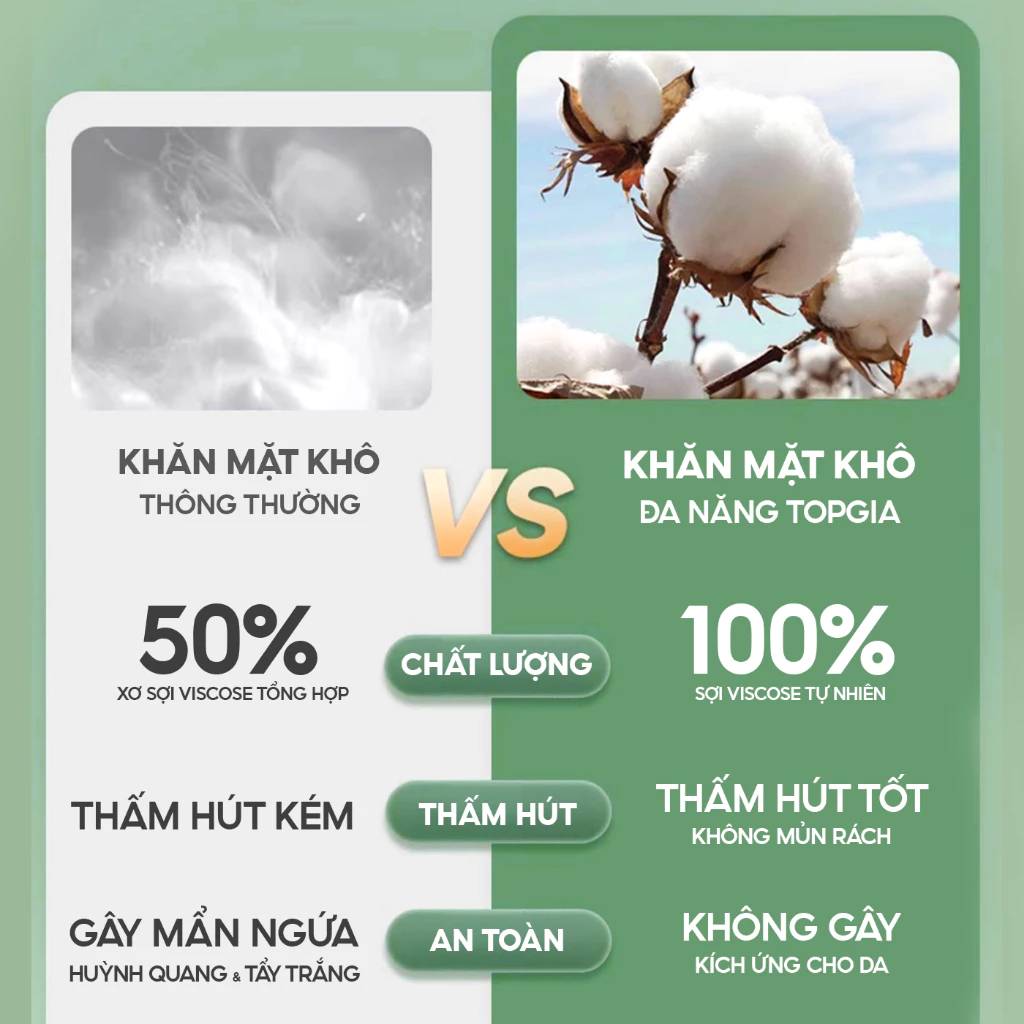 Khăn mặt khô Top Gia treo tường Sắc Việt, dùng 1 lần mềm mịn, an toàn cho da, bịch 200 tờ - 6