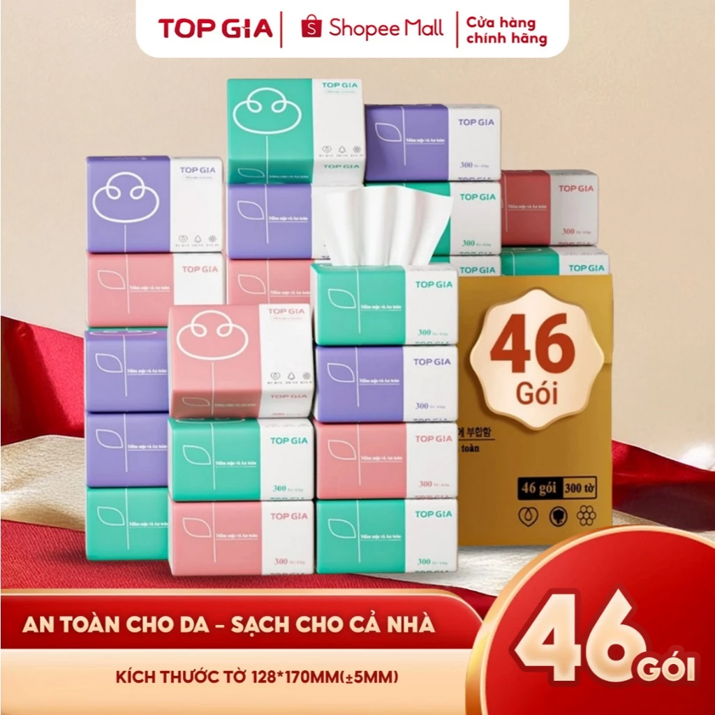 (LIVE) Thùng giấy ăn gấu trúc Top Gia 3 màu, làm từ bột giấy thiên nhiên, 4 lớp dày dặn