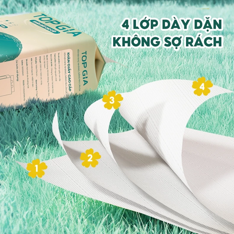 Khăn giấy rút treo tường TopGia Sắc Việt 1280 tờ, giấy vệ sinh dành cho gia đình Việt, tặng móc treo - 4