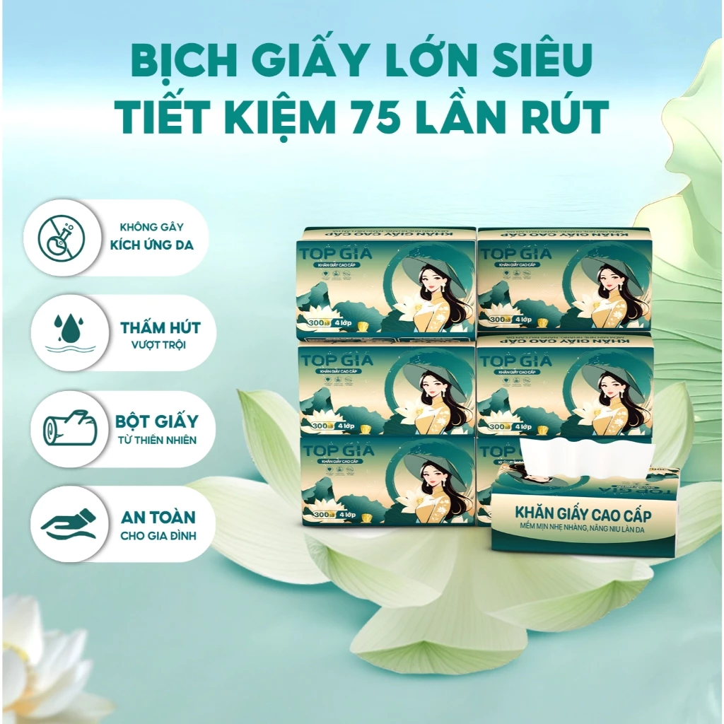 Khăn giấy rút Sắc Việt gói lớn thùng 20 gói 300 tờ 4 lớp siêu dai và an toàn cho da (Bao bì mới) - 4