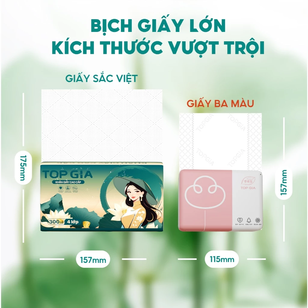 Khăn giấy rút Sắc Việt gói lớn thùng 20 gói 300 tờ 4 lớp siêu dai và an toàn cho da (Bao bì mới) - 5