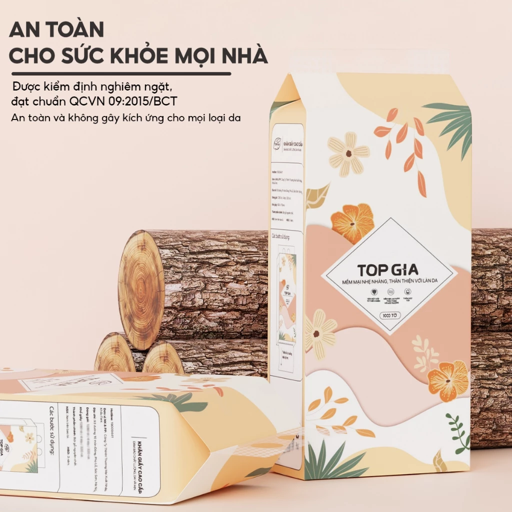 Combo thùng 30 gói giấy ăn 3 màu và thùng 6 bịch rút đáy tiểu hạ Topgia, tiết kiệm, tiện lợi - 2