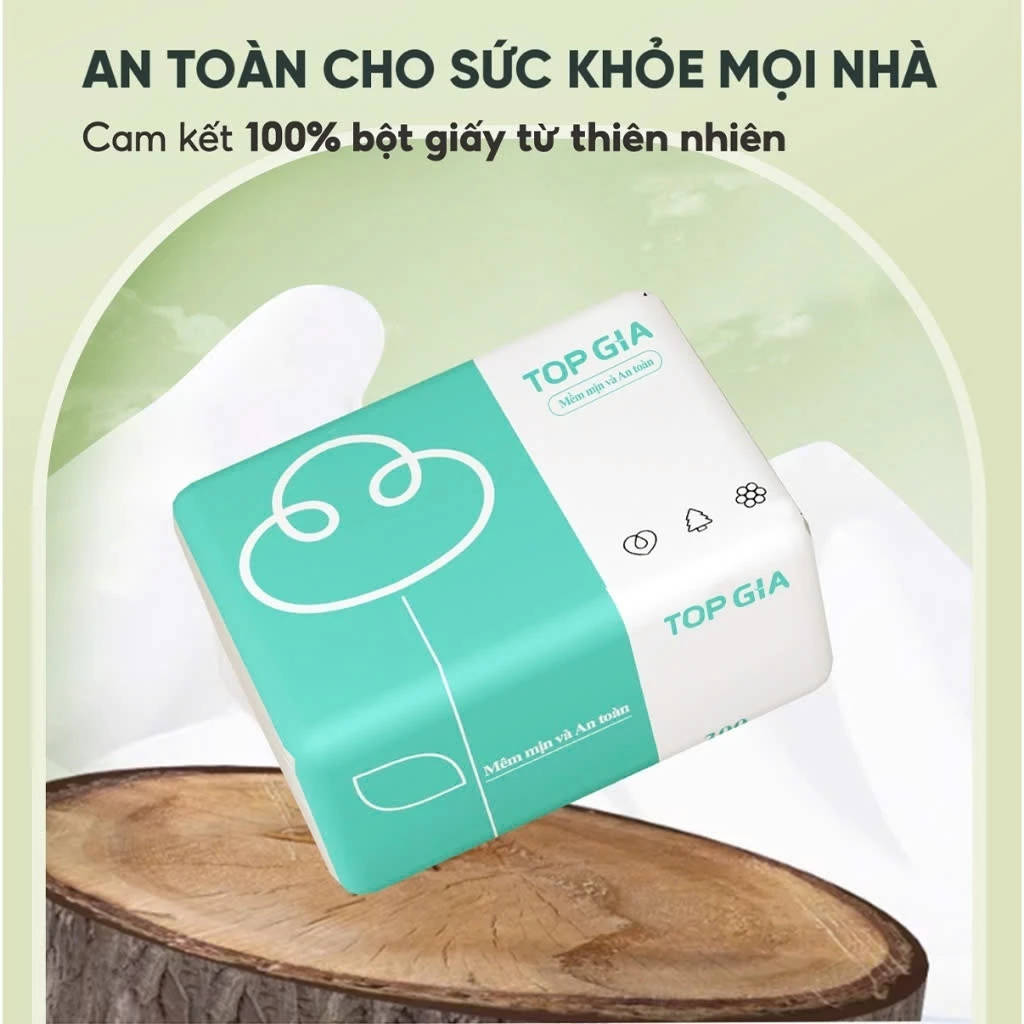 Combo thùng 30 gói giấy ăn 3 màu và thùng 6 bịch rút đáy tiểu hạ Topgia, tiết kiệm, tiện lợi - 3