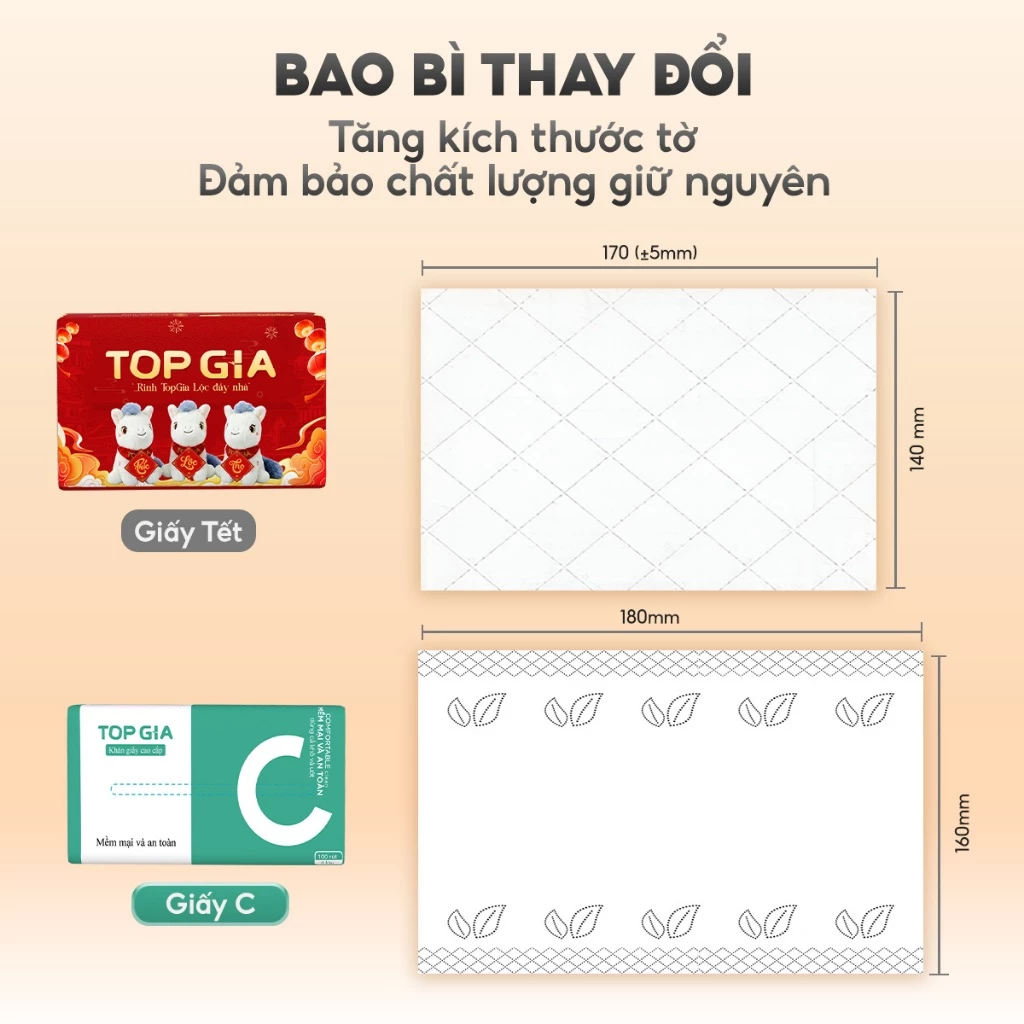 [BAO BÌ MỚI] Thùng 20 gói giấy chữ C Topgia 400 tờ 4 lớp cao cấp mềm mịn, giấy siêu to an toàn cho da - 2