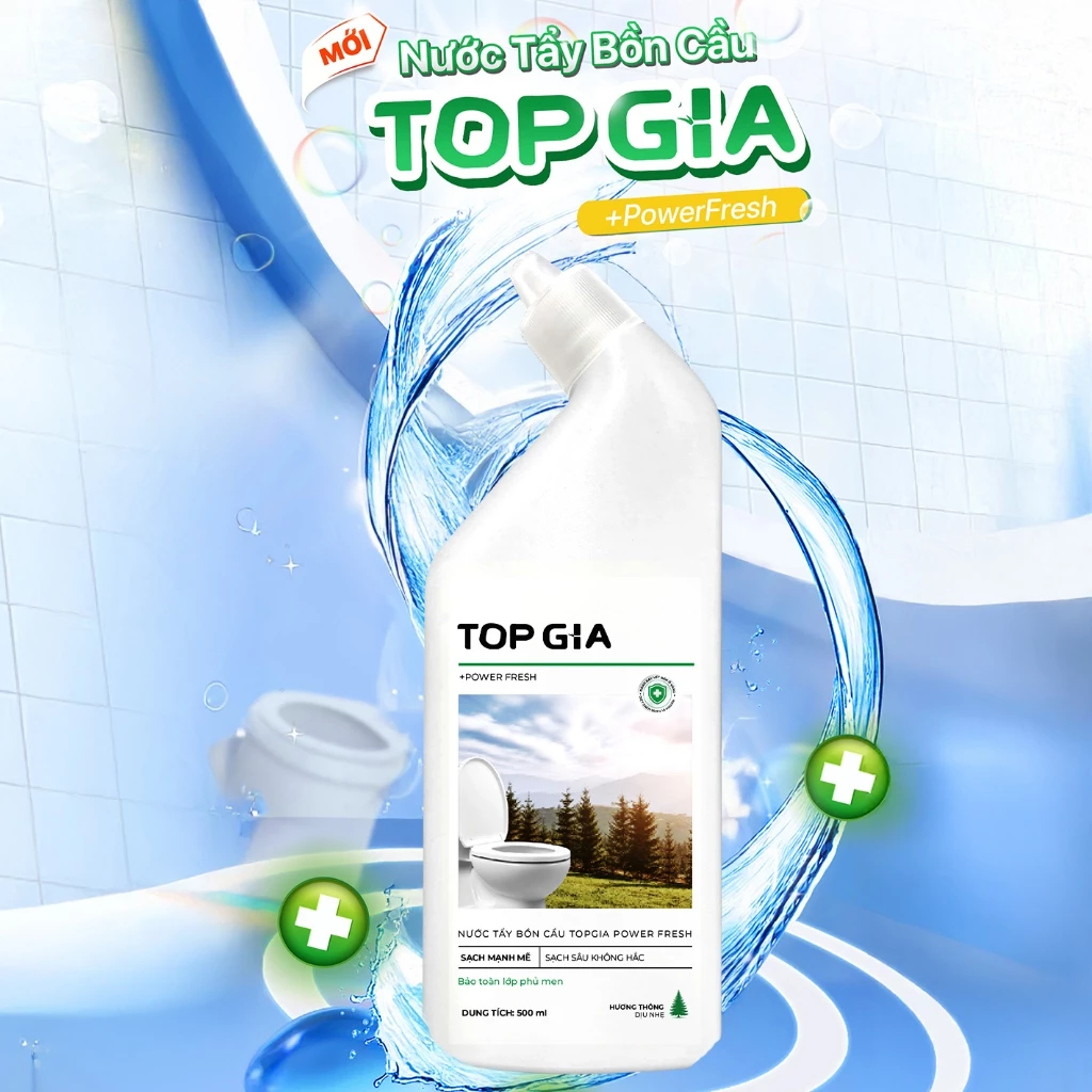 Nước Tẩy Rửa Bồn Cầu TOPGIA Hương Gỗ Thông, Tẩy Sạch Không Cần Chà, Bảo Vệ Men Sứ - 2