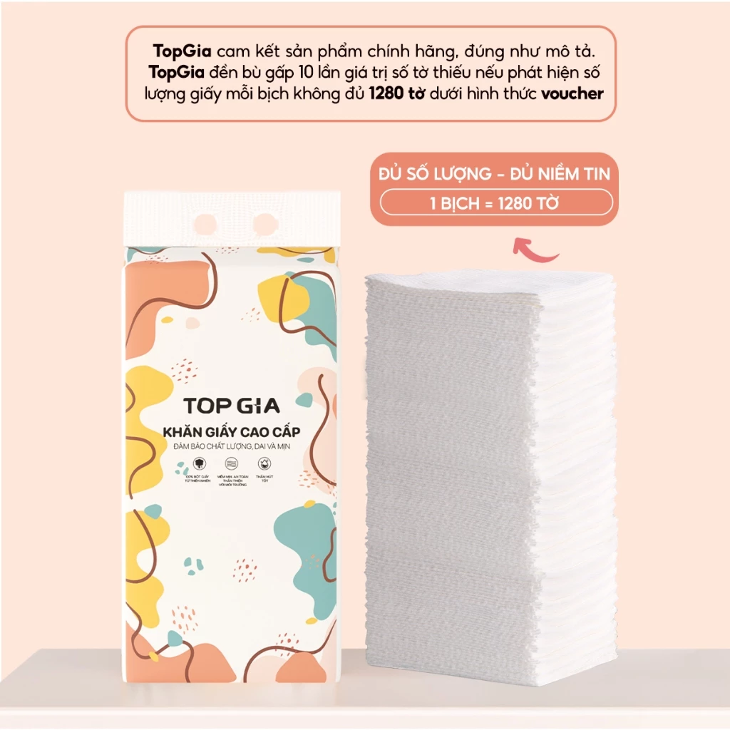 [SIZE TO BẢN CAO CẤP] Khăn giấy rút Top Gia thùng 2 bịch treo tường tiện lợi siêu dai mềm mịn - 3