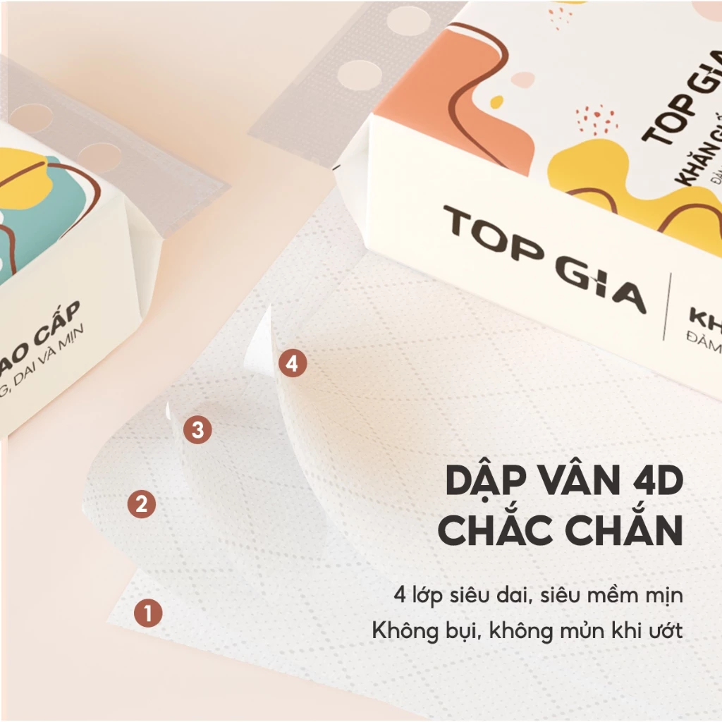 [SIZE TO BẢN CAO CẤP] Khăn giấy rút Top Gia thùng 2 bịch treo tường tiện lợi siêu dai mềm mịn - 4