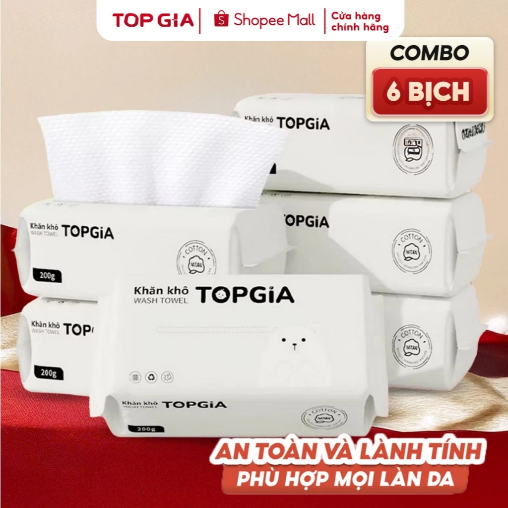 Khăn khô đa năng Top Gia cao cấp, dùng 1 lần siêu dai, siêu mềm mịn