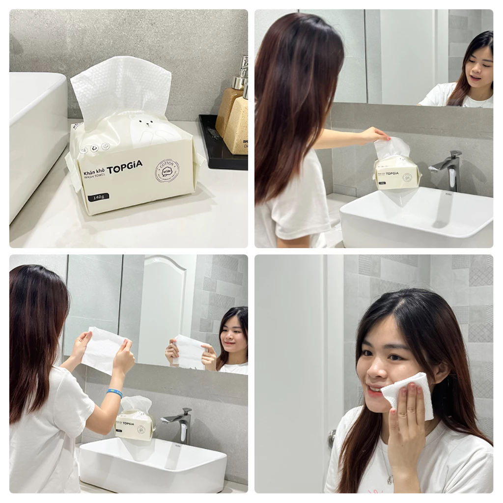 Khăn mặt khô Top Gia dùng 1 lần tẩy trang lau khô lau ướt đa năng - 6