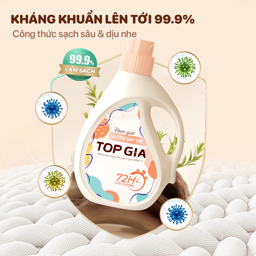 [Mua 1 tặng 1] Can Nước Giặt Xả TOPGIA 2L Hương Vườn Say Mê Lưu Hương Bền Lâu, Dịu Nhẹ, An Toàn - 2