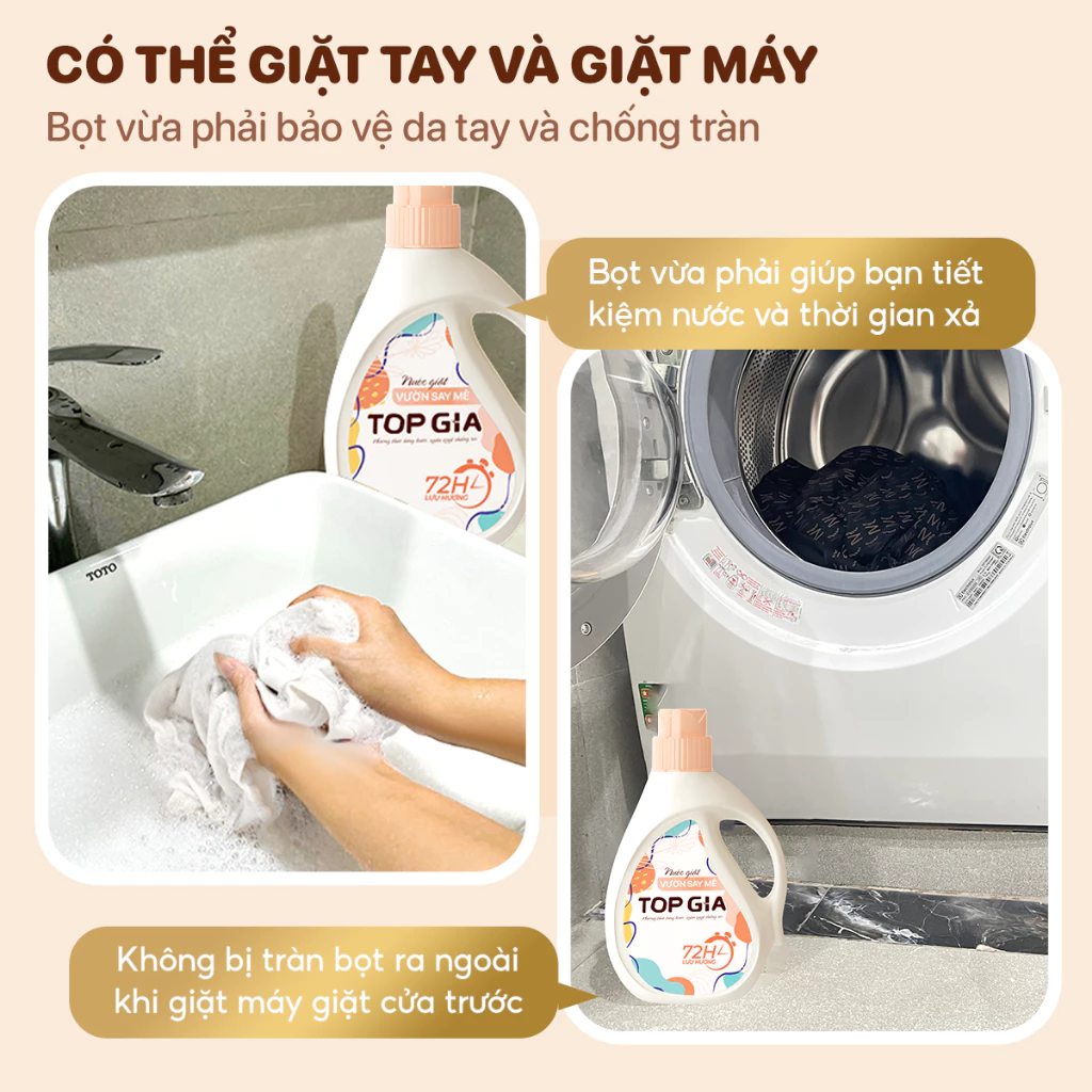 [Mua 1 tặng 1] Can Nước Giặt Xả TOPGIA 2L Hương Vườn Say Mê Lưu Hương Bền Lâu, Dịu Nhẹ, An Toàn - 3
