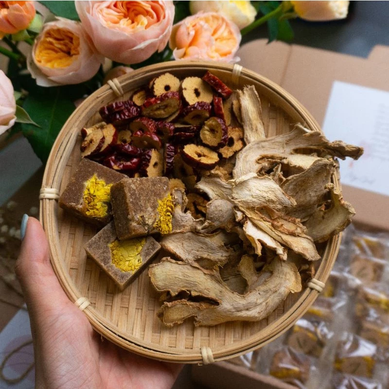 Gói trà giảm đau bụng kinh, làm ấm tử cung -My Girl- gồm trà hoa cúc đường nâu, trà táo đỏ, trà gừng sấy - 3