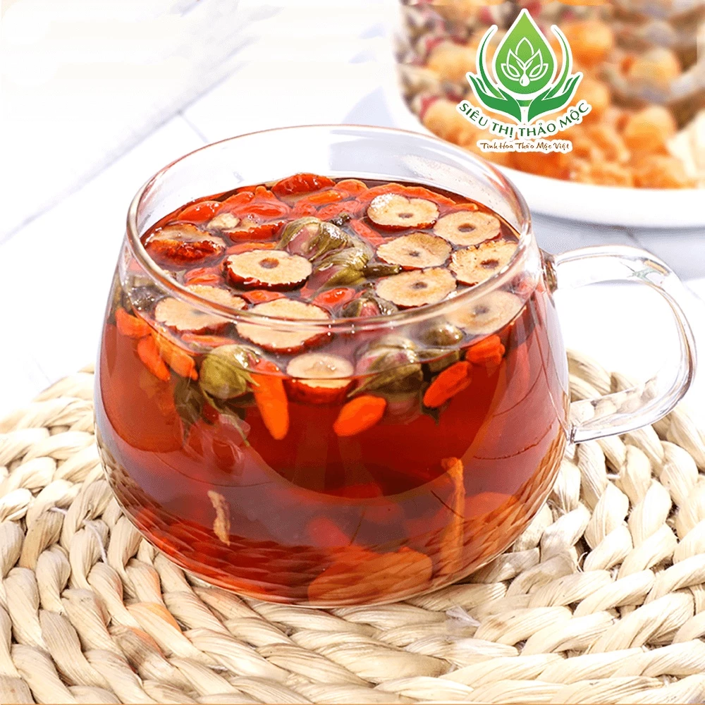 ✅[CHÍNH HÃNG] Trà Đẹp Da Giảm Mun An Mộc Trà Gồm Trà Gừng, Đường Nâu, Táo Đỏ, Kỷ Tử, Nụ Hồng - 5