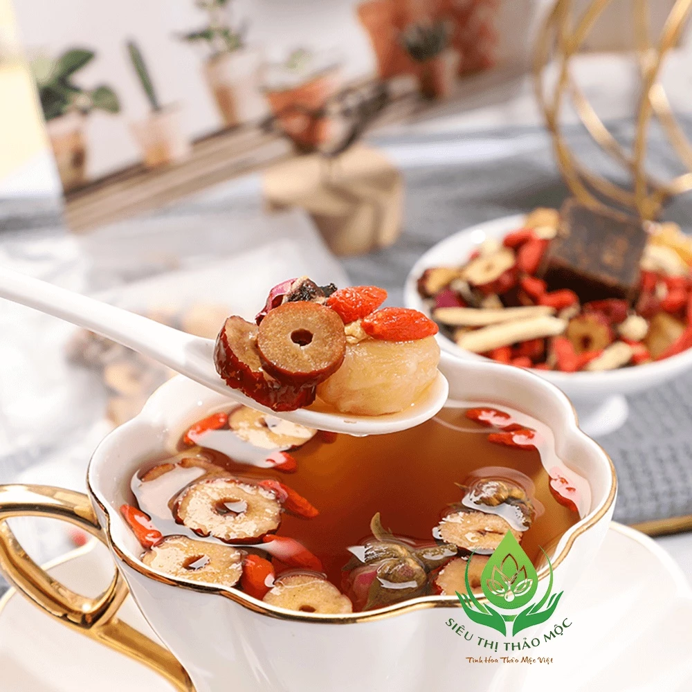 ✅[CHÍNH HÃNG] Trà Đẹp Da Giảm Mun An Mộc Trà Gồm Trà Gừng, Đường Nâu, Táo Đỏ, Kỷ Tử, Nụ Hồng - 6