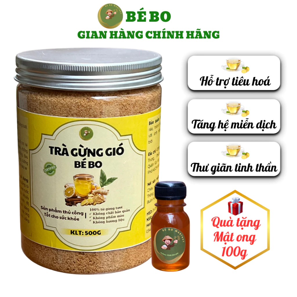 Bột Trà Gừng Gió Bột Trà Gừng Hòa Tan Đăk Lắk BÉ BO [250G - 1KG]