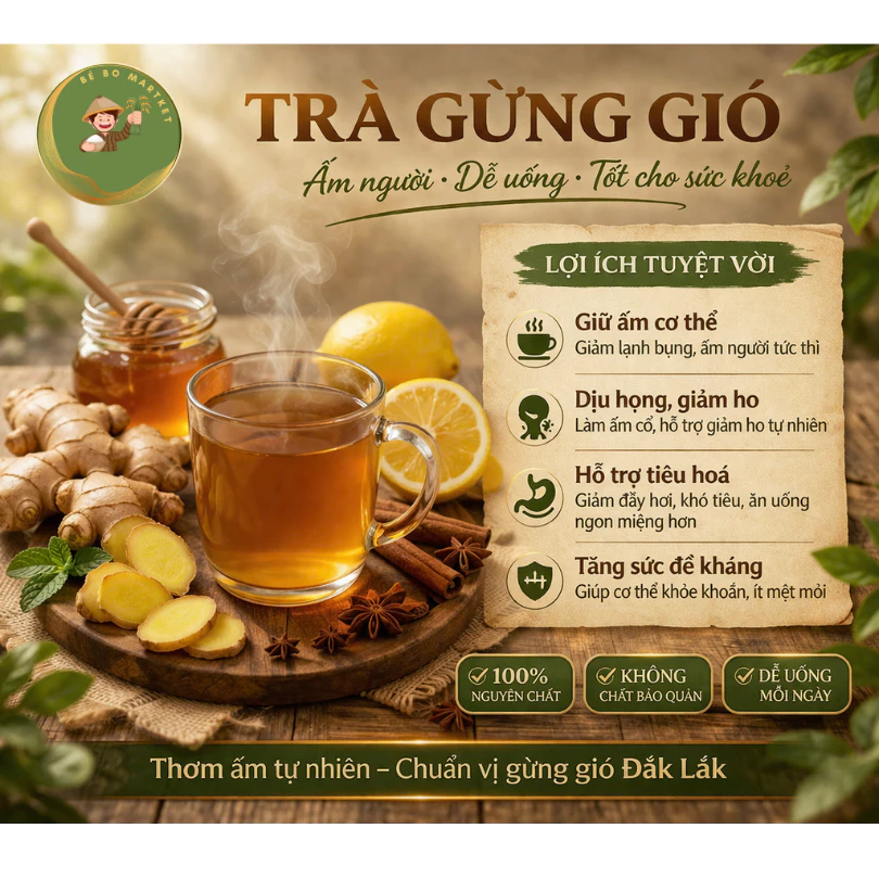 Bột Trà Gừng Gió Bột Trà Gừng Hòa Tan Đăk Lắk BÉ BO [250G - 1KG] - 2