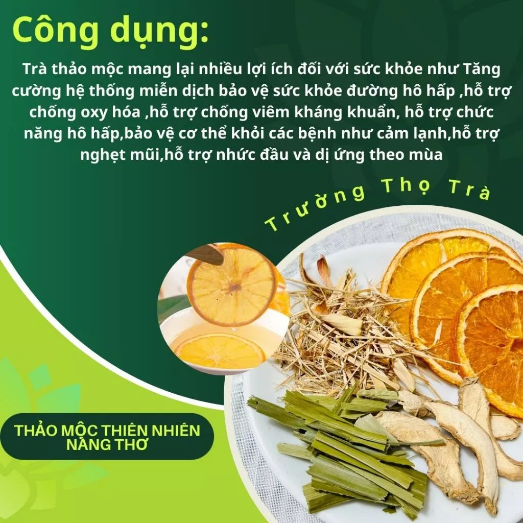 TRÀ CAM SẢ - TRÀ CAM SẢ GỪNG LÁ DỨA - Tăng Sức Đề Kháng - Trà giải Cảm T23 - 2