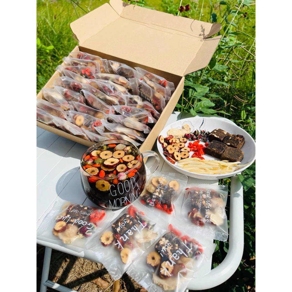 Trà Gừng Đường Nâu Thảo Mộc- [TẶNG 5GÓI] - HỘP 30 GÓI, Tiệm Trà Cô Út, giảm hàn lạnh, ấm bụng NGÀY DÂU, Tea, Nước Trà - 4