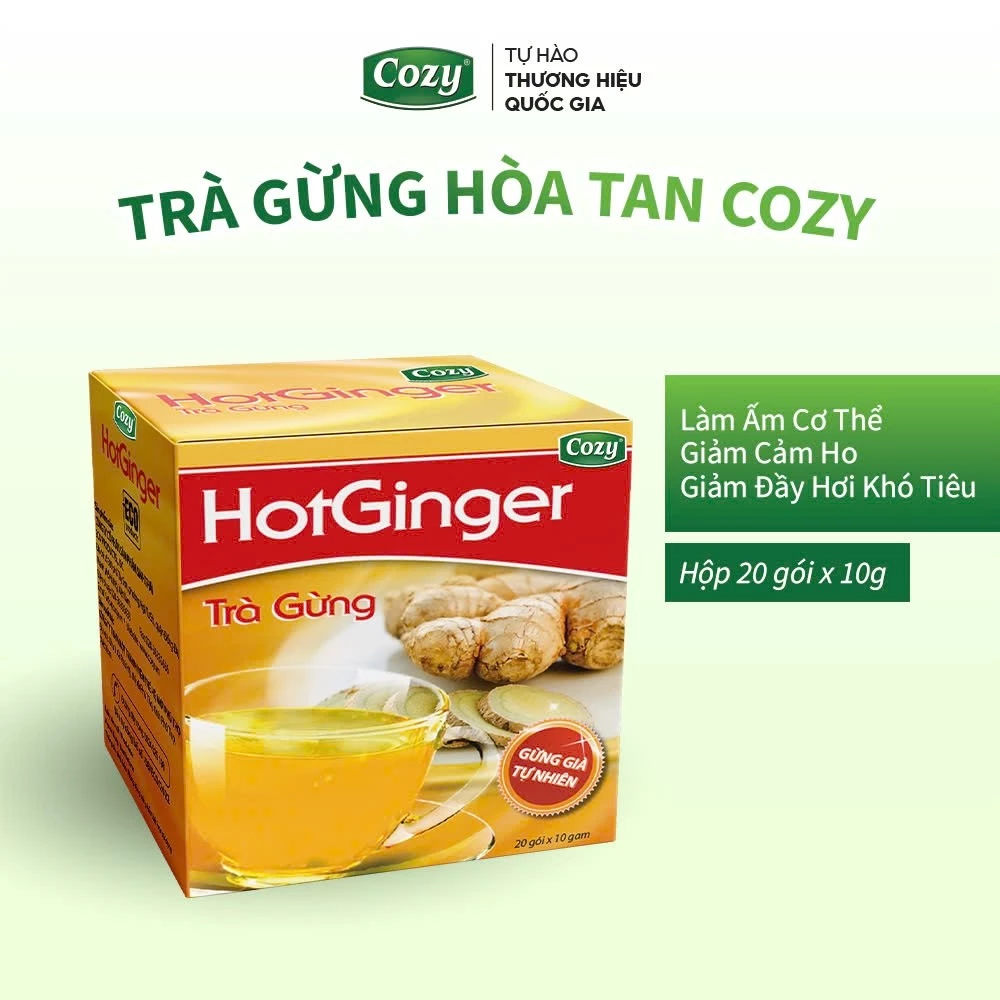 Trà Gừng Hòa Tan Cozy Từ Gừng Già Tự Nhiên Đậm Vị Gừng, Vị Ngọt Dễ Uống Làm Ấm Cơ Thể (20 gói x10g) - 2