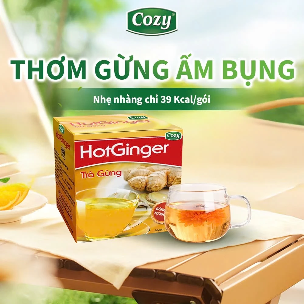 Trà Gừng Hòa Tan Cozy Từ Gừng Già Tự Nhiên Đậm Vị Gừng, Vị Ngọt Dễ Uống Làm Ấm Cơ Thể (20 gói x10g) - 4