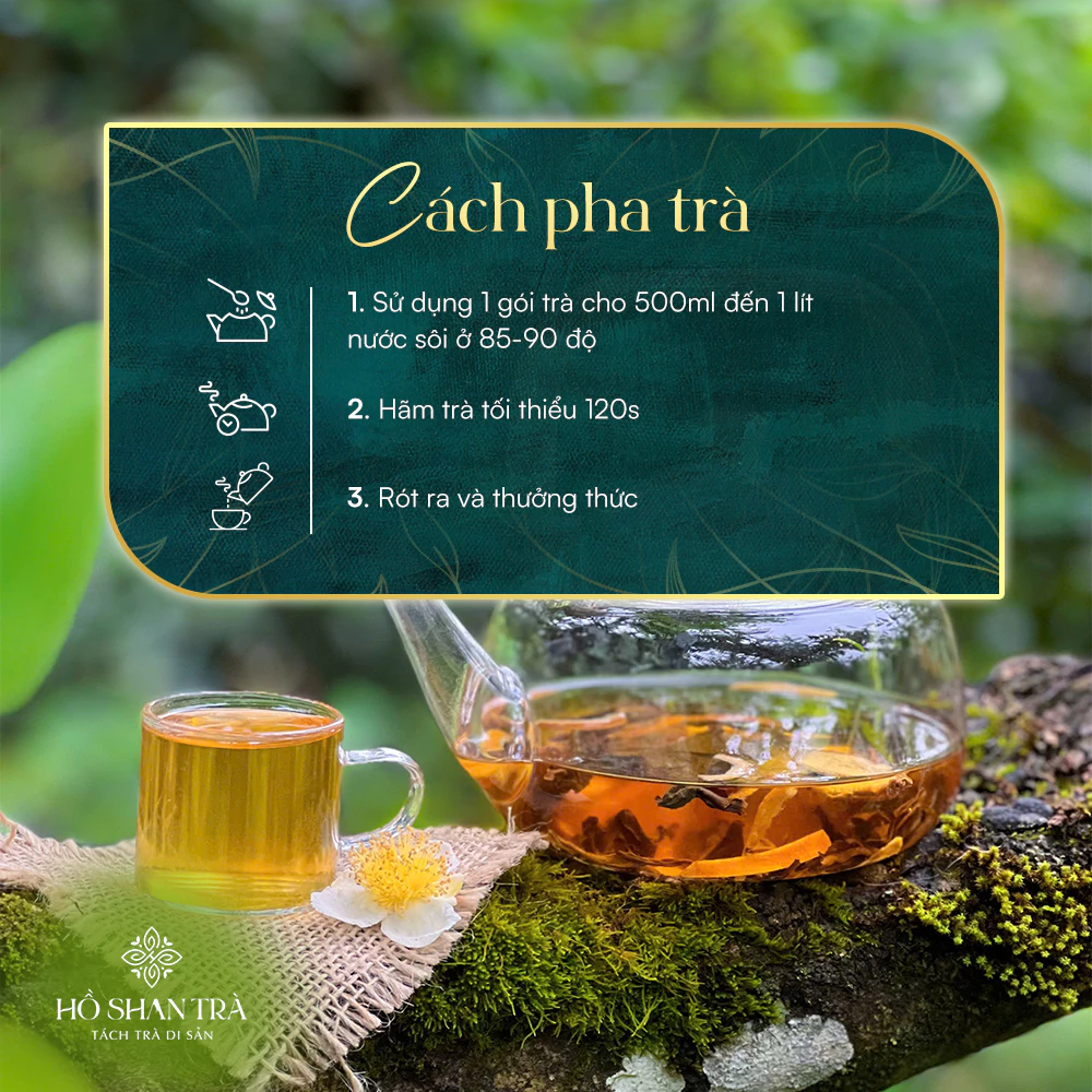 Sú So trà - Trà thảo mộc giữ ấm giảm hàn lạnh, trà shan tuyết cổ thụ, gừng khô, trần bì, quế - 3