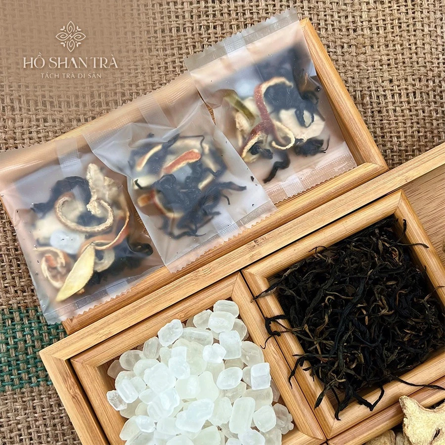 Sú So trà - Trà thảo mộc giữ ấm giảm hàn lạnh, trà shan tuyết cổ thụ, gừng khô, trần bì, quế - 5