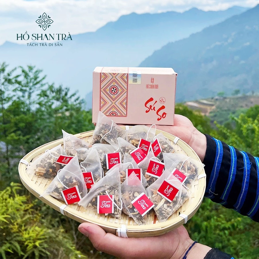 Sú So trà - Trà thảo mộc giữ ấm giảm hàn lạnh, trà shan tuyết cổ thụ, gừng khô, trần bì, quế - 6