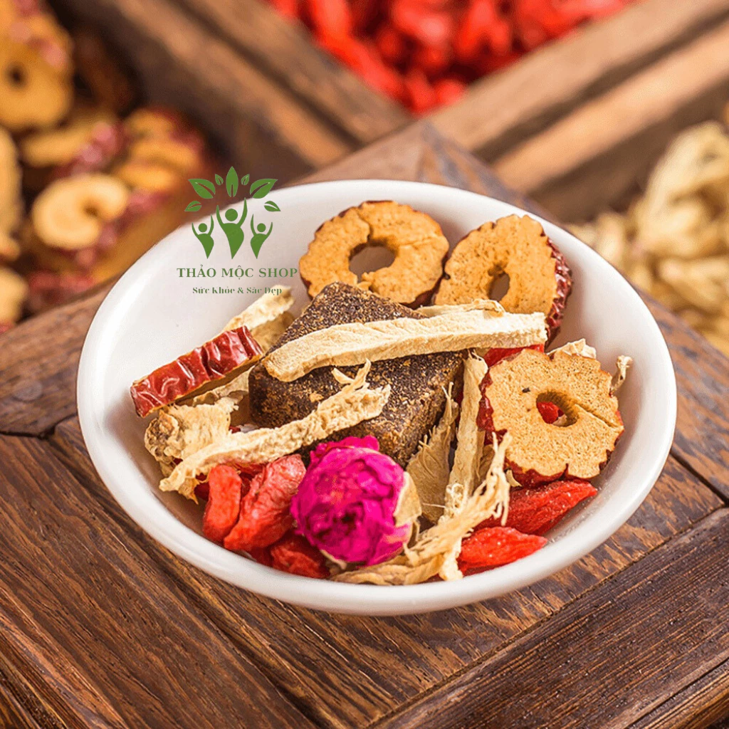 ✅[CHÍNH HÃNG] Trà Đẹp Da Giảm Mun Thanh Sắc An Mộc Trà Gồm Trà Gừng, Đường Nâu, Táo Đỏ, Kỷ Tử, Nụ Hồng - 3