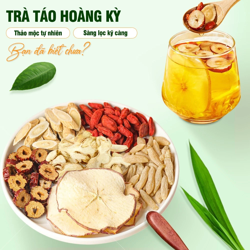 Trà táo đỏ hoàng kỳ, dưỡng nhan, bổ khí, set trà thảo mộc 6 vị gồm: hoàng kỳ, táo đỏ, kỳ tử, gừng,.. - 2