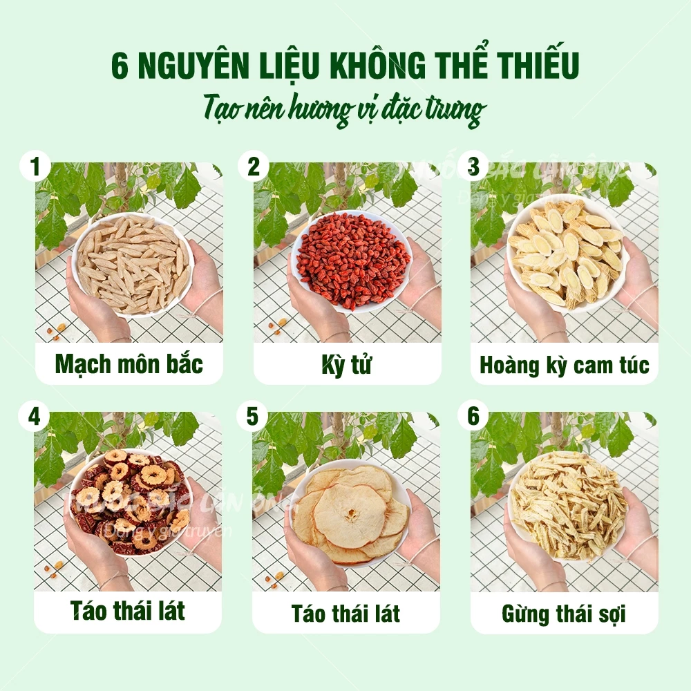 Trà táo đỏ hoàng kỳ, dưỡng nhan, bổ khí, set trà thảo mộc 6 vị gồm: hoàng kỳ, táo đỏ, kỳ tử, gừng,.. - 3