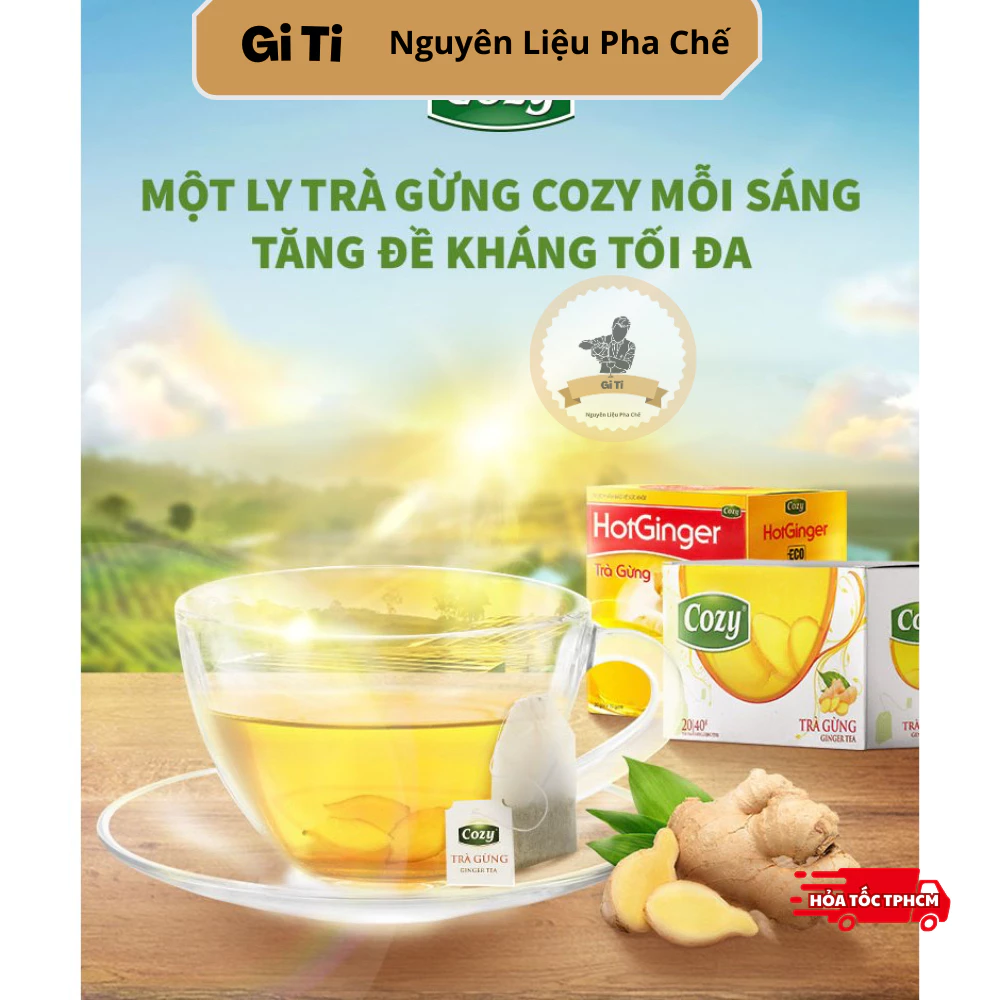 Trà Túi lọc Gừng Cozy | Cozy Trà Gừng (2g x 20 gói/hộp)