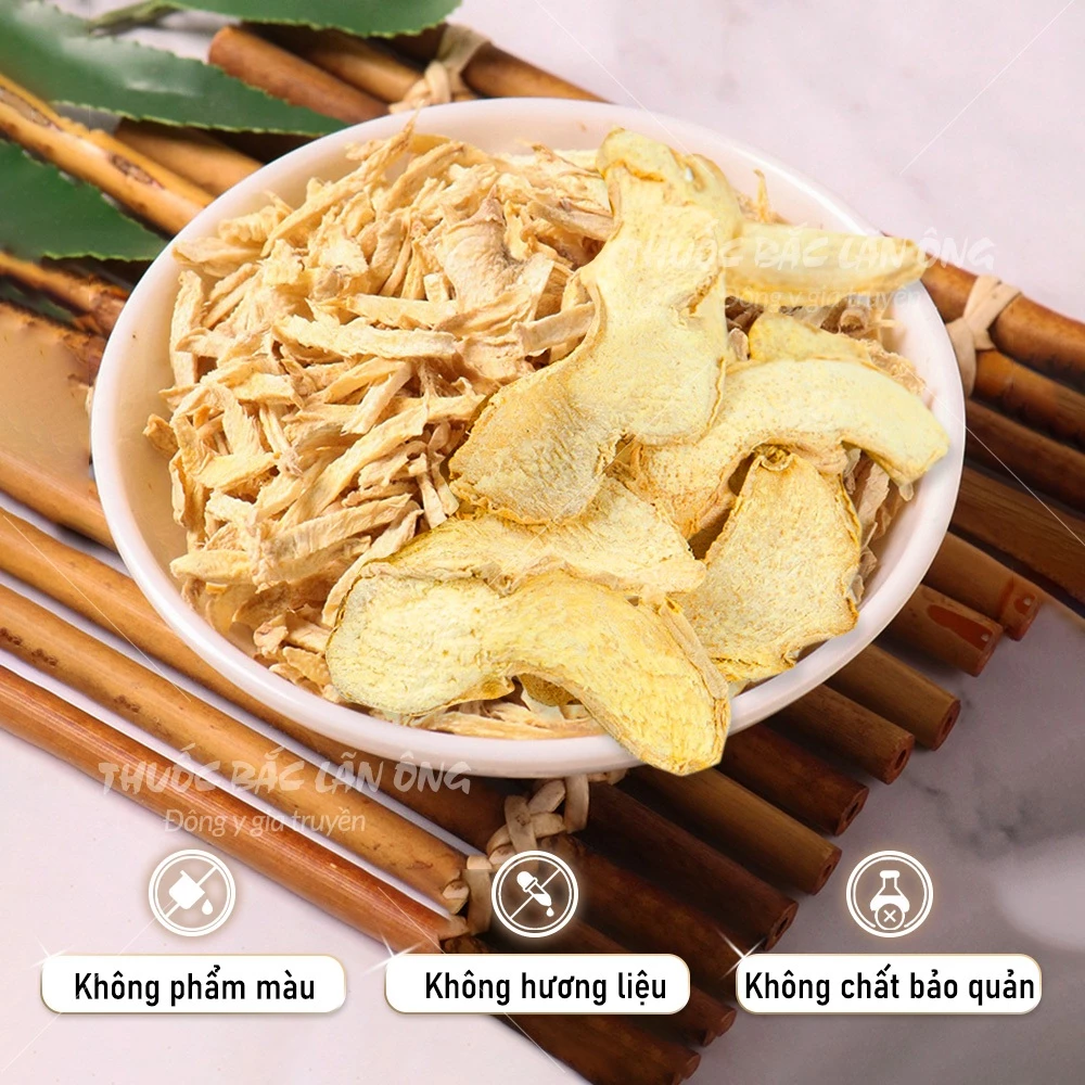 Gừng khô thái sợi 100g, gừng sạch thái lát tự chọn, trà gừng thơm cay - Lãn Ông - 2