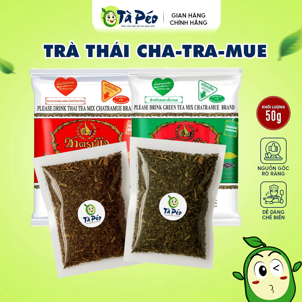 Trà Thái Xanh Thái Đỏ pha trà sữa đậm vị thơm ngon nguyên liệu pha chế TÀ PÉO