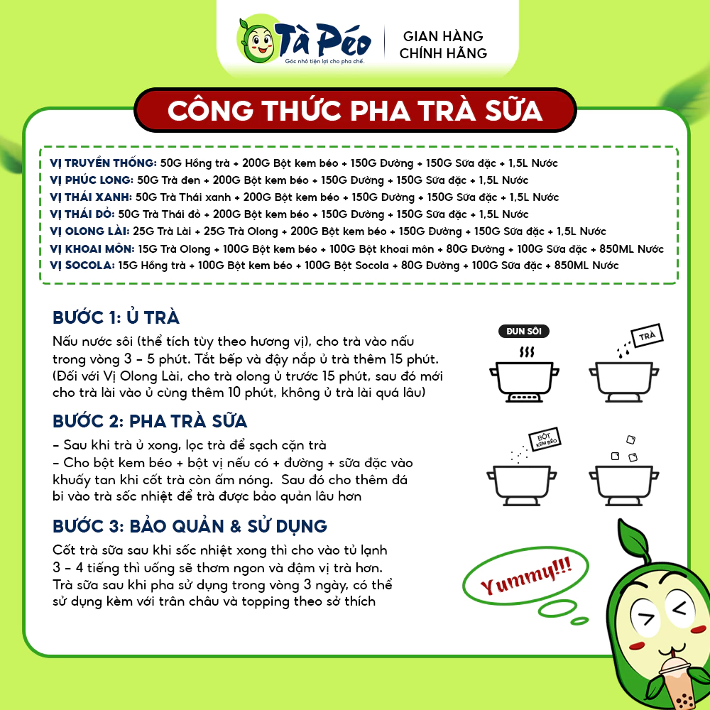 Trà Thái Xanh Thái Đỏ pha trà sữa đậm vị thơm ngon nguyên liệu pha chế TÀ PÉO - 4
