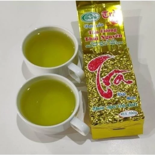 Trà Xanh Tân Cương Thái Nguyên Gói Vàng Chữ Đỏ, chè bắc thơm ngon ngọt hậu - 2