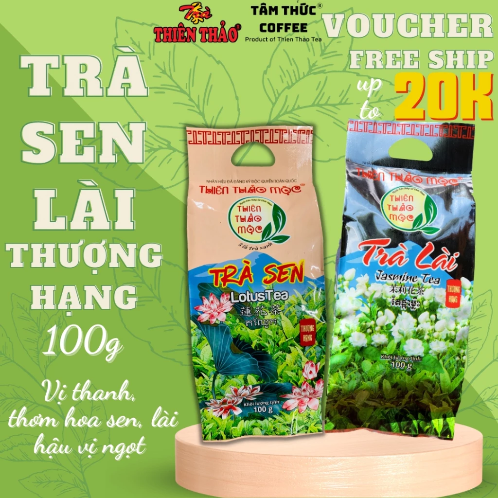 Trà Thái Nguyên Sen, Lài Thượng Hạng Thiên Thảo Mộc 100g