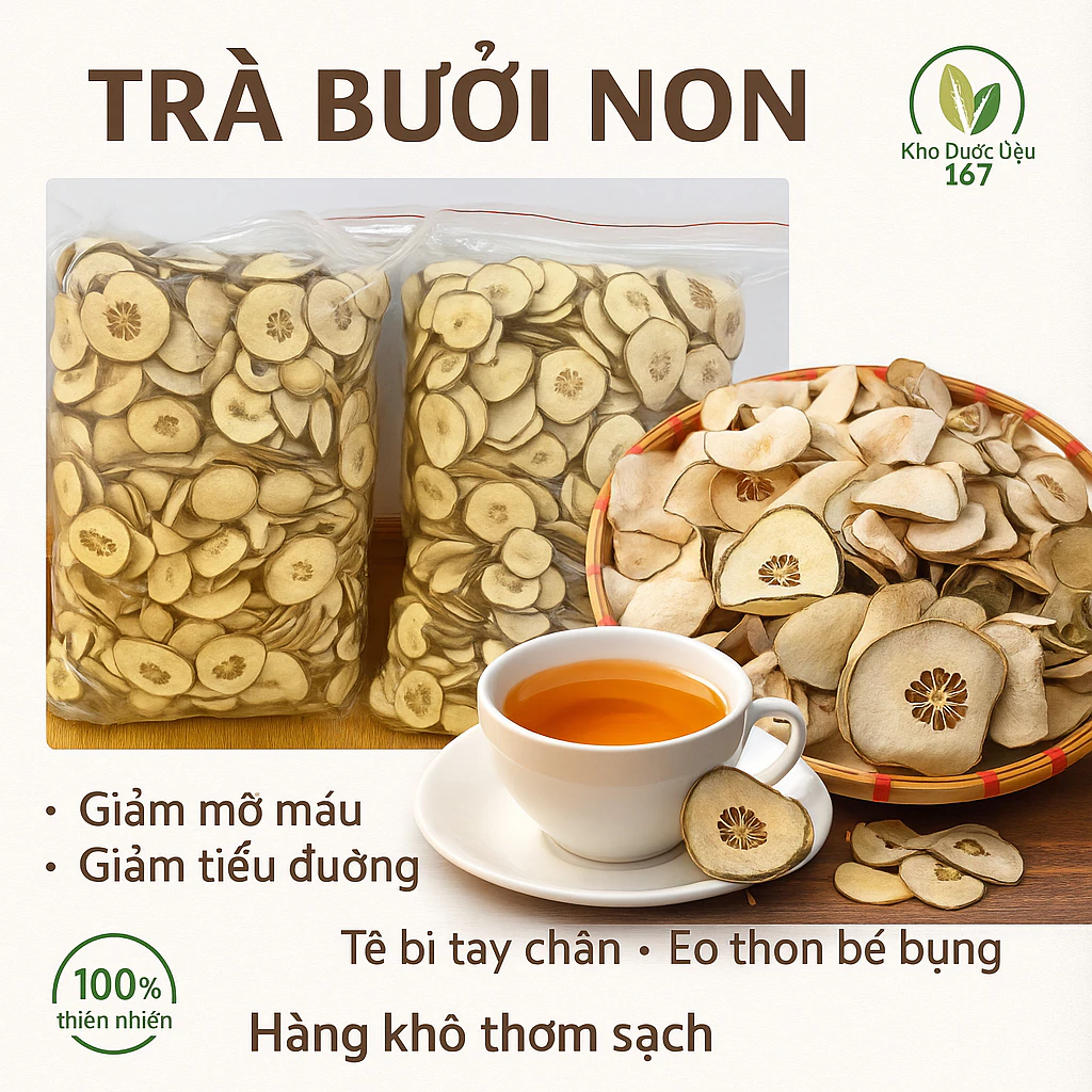 Trà Bưởi Non Sấy Khô – Thái Lát Tròn – Nguyên Chất Loại Đẹp 500gr/1kg