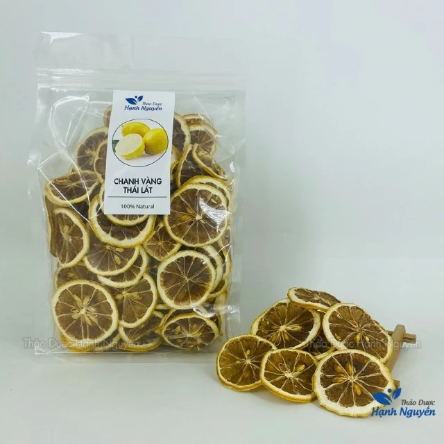 Chanh vàng thái lát 100g, sấy khô, trà chanh vàng, dùng pha trà, decor, trang trí - Thảo dược hạnh nguyên